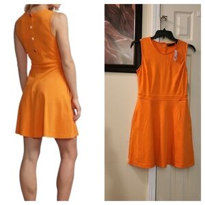 New York & Company Button Back Fit n Flare Swing Dress.